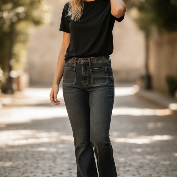 Celebrity Pink Dark Blue Flare Jeans - Picture 4 of 5